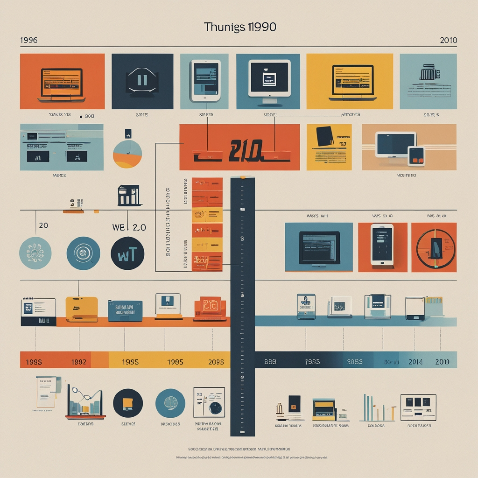 Timeline showing the historical evolution of website development