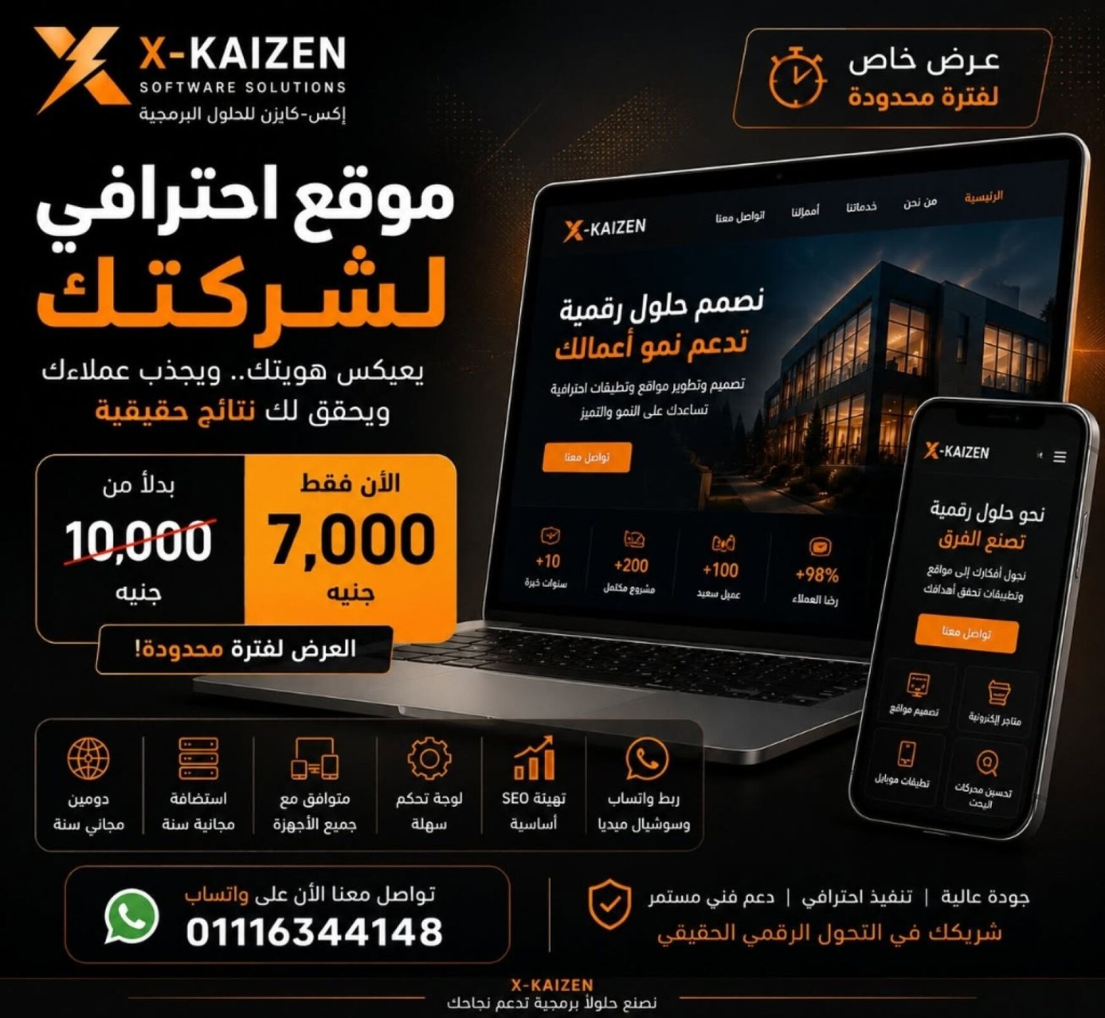 عرض خاص: امتلك موقعك التعريفي الاحترافي لشركتك بـ 7,000 جنيه فقط