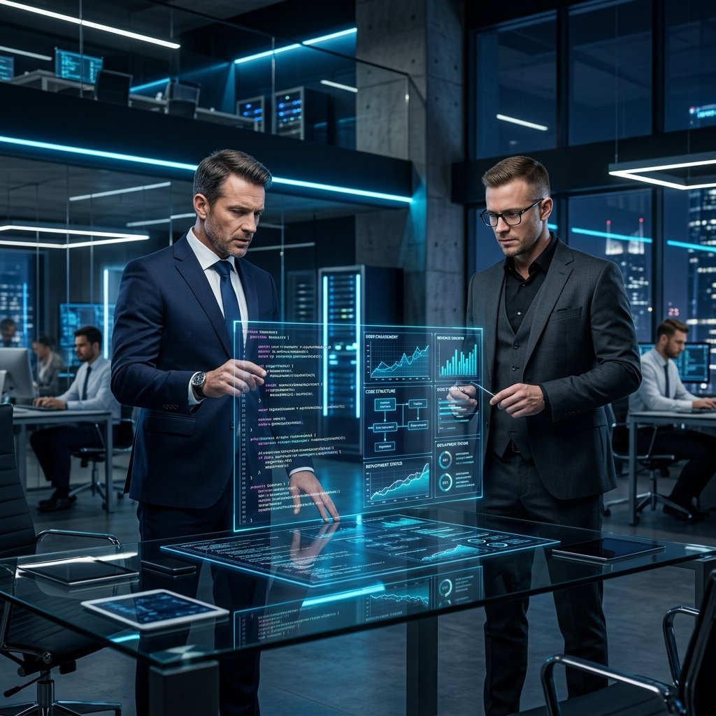 High-tech digital transformation dashboard